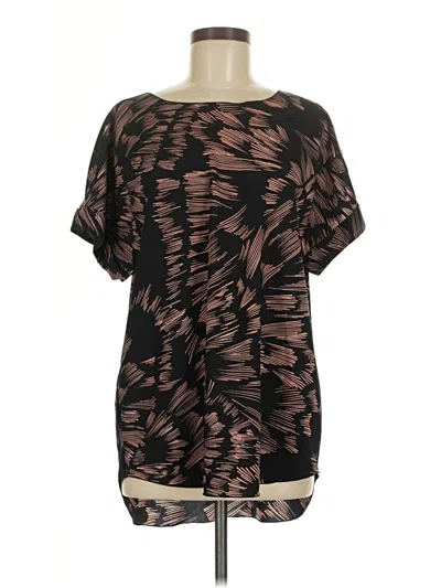 Pre-owned Cabi Short Sleeve Blouse In Brown
