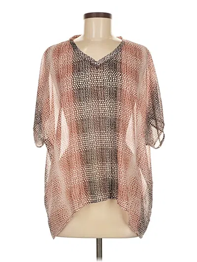 Pre-owned Cabi Short Sleeve Blouse In Brown