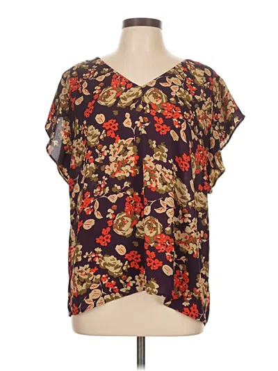 Pre-owned Cabi Short Sleeve Blouse In Brown