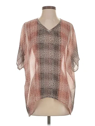 Pre-owned Cabi Short Sleeve Blouse In Brown