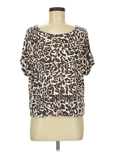Pre-owned Cabi Short Sleeve Blouse In Brown
