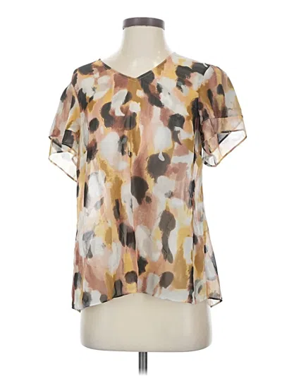 Pre-owned Cabi Short Sleeve Blouse In Brown