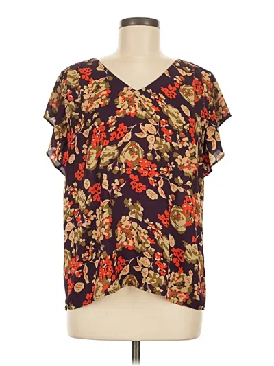 Pre-owned Cabi Short Sleeve Blouse In Brown