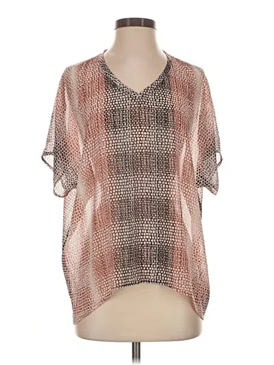 Pre-owned Cabi Short Sleeve Blouse In Brown