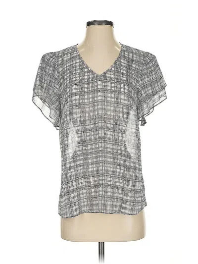 Pre-owned Cabi Short Sleeve Blouse In Gray