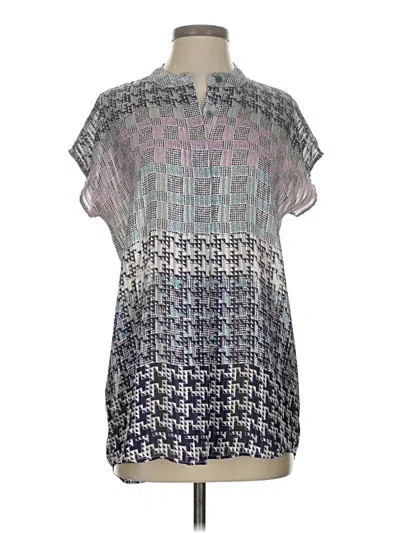 Pre-owned Cabi Short Sleeve Blouse In Gray