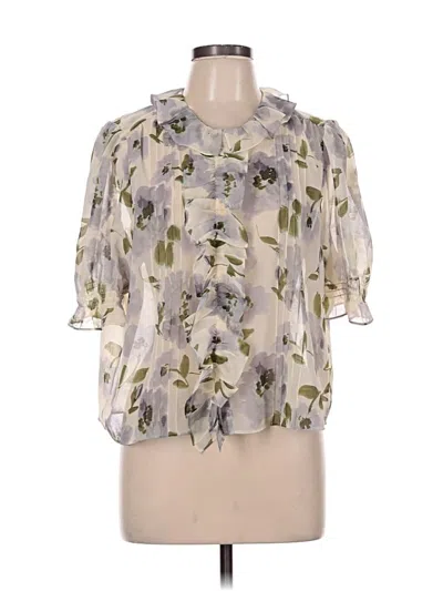 Pre-owned Cabi Short Sleeve Blouse In Gray