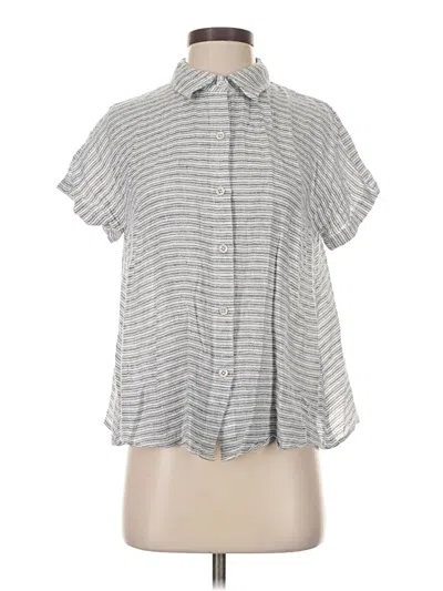 Pre-owned Cabi Short Sleeve Blouse In Gray