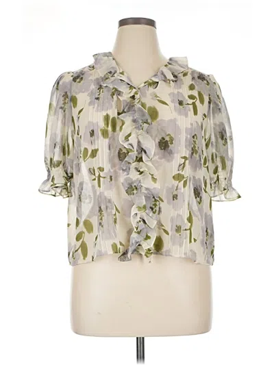 Pre-owned Cabi Short Sleeve Blouse In Gray