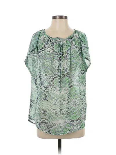Pre-owned Cabi Short Sleeve Blouse In Green