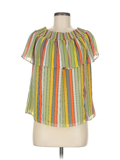 Pre-owned Cabi Short Sleeve Blouse In Green