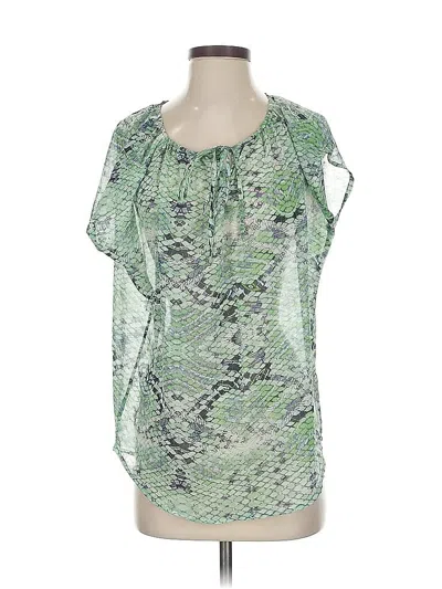 Pre-owned Cabi Short Sleeve Blouse In Green