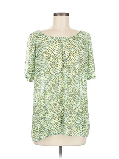 Pre-owned Cabi Short Sleeve Blouse In Green