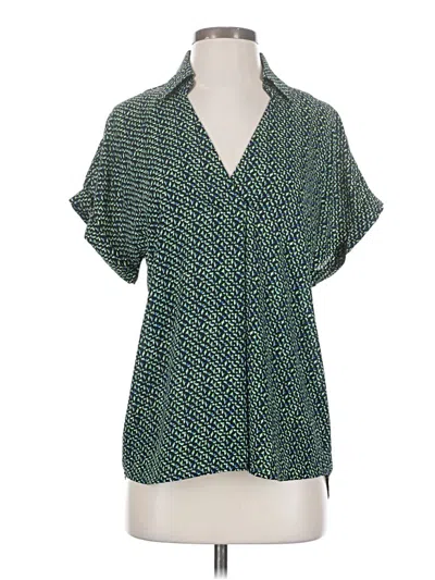 Pre-owned Cabi Short Sleeve Blouse In Green