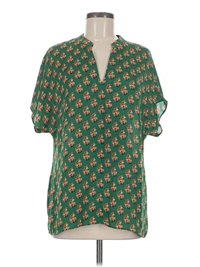 Pre-owned Cabi Short Sleeve Blouse In Green