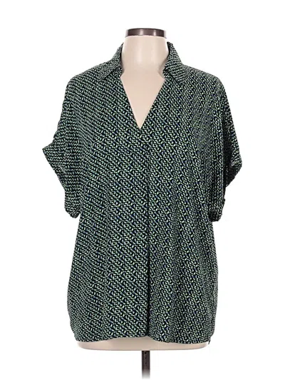 Pre-owned Cabi Short Sleeve Blouse In Green