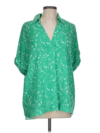 Pre-owned Cabi Short Sleeve Blouse In Green