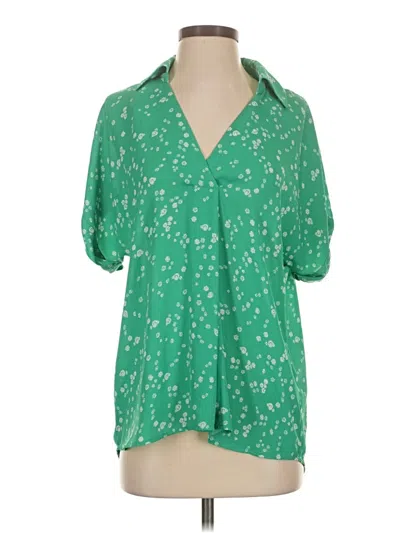 Pre-owned Cabi Short Sleeve Blouse In Green