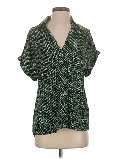 Pre-owned Cabi Short Sleeve Blouse In Green