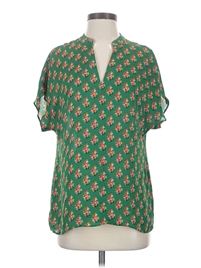 Pre-owned Cabi Short Sleeve Blouse In Green