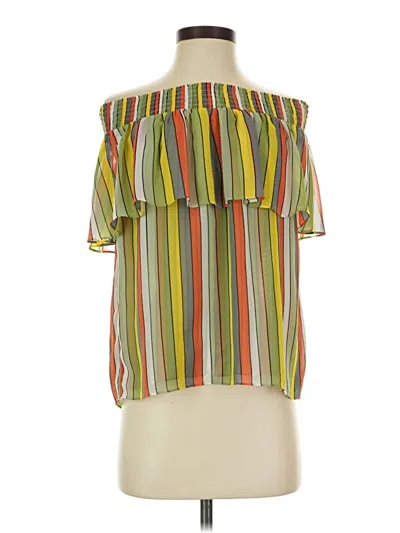 Pre-owned Cabi Short Sleeve Blouse In Green
