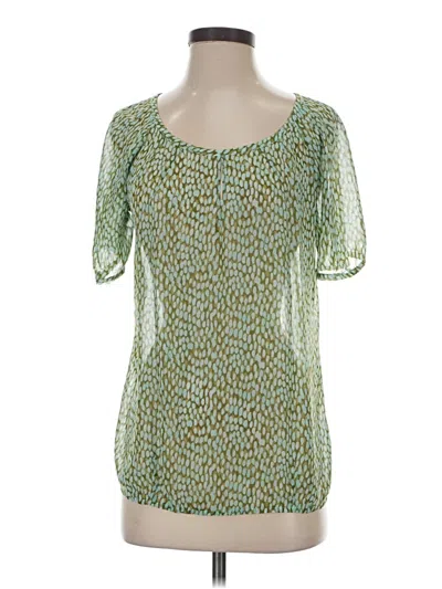 Pre-owned Cabi Short Sleeve Blouse In Green