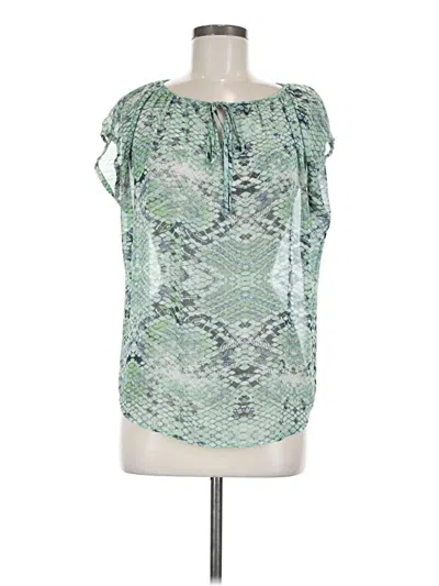 Pre-owned Cabi Short Sleeve Blouse In Green