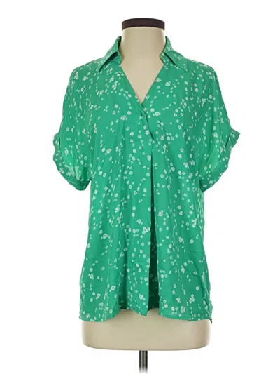 Pre-owned Cabi Short Sleeve Blouse In Green