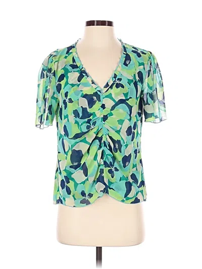 Pre-owned Cabi Short Sleeve Blouse In Green