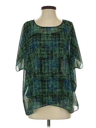 Pre-owned Cabi Short Sleeve Blouse In Green