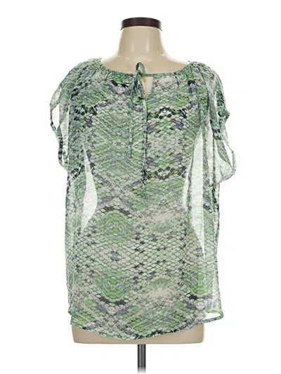 Pre-owned Cabi Short Sleeve Blouse In Green