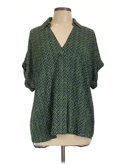 Pre-owned Cabi Short Sleeve Blouse In Green