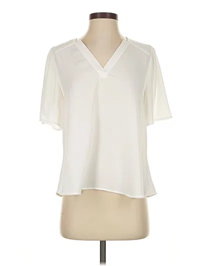Pre-owned Cabi Short Sleeve Blouse In Ivory