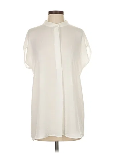 Pre-owned Cabi Short Sleeve Blouse In Ivory