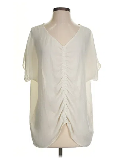 Pre-owned Cabi Short Sleeve Blouse In Ivory