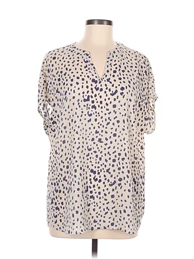 Pre-owned Cabi Short Sleeve Blouse In Ivory