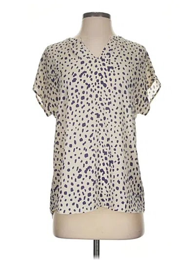 Pre-owned Cabi Short Sleeve Blouse In Ivory