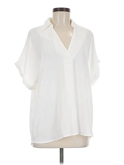 Pre-owned Cabi Short Sleeve Blouse In Ivory
