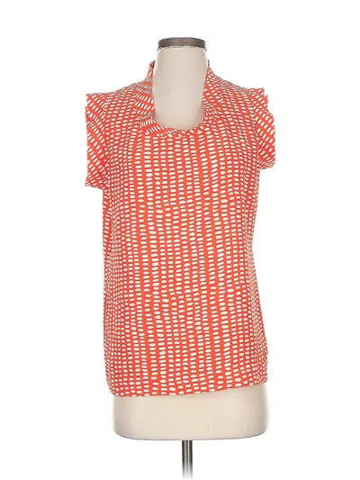 Pre-owned Cabi Short Sleeve Blouse In Orange