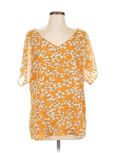 Pre-owned Cabi Short Sleeve Blouse In Orange