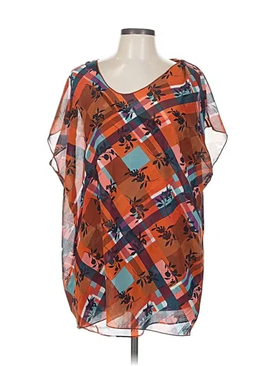 Pre-owned Cabi Short Sleeve Blouse In Orange