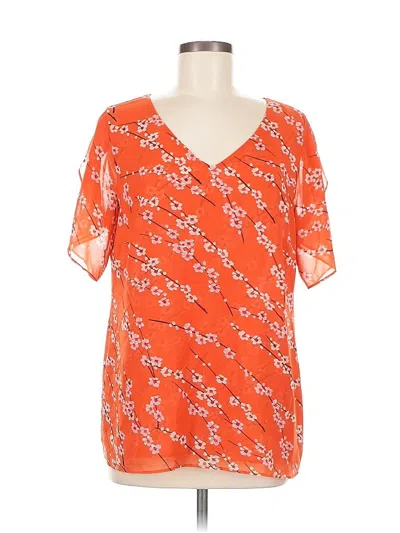 Pre-owned Cabi Short Sleeve Blouse In Orange
