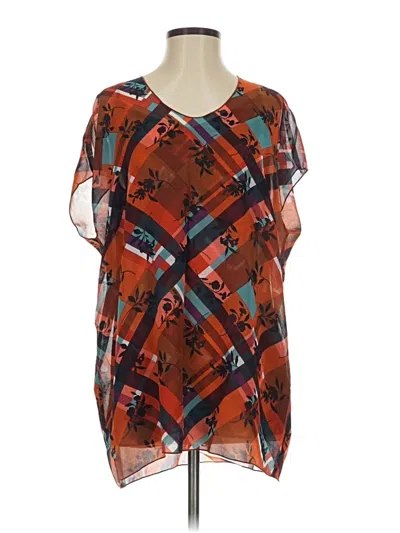 Cabi Short Sleeve Blouse In Brown