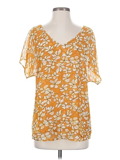Pre-owned Cabi Short Sleeve Blouse In Orange