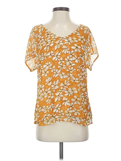 Pre-owned Cabi Short Sleeve Blouse In Orange