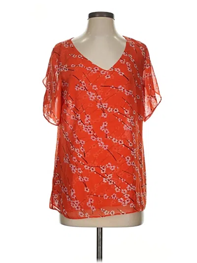 Pre-owned Cabi Short Sleeve Blouse In Orange