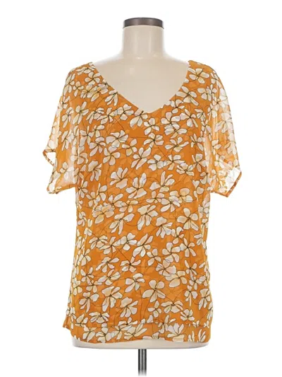 Pre-owned Cabi Short Sleeve Blouse In Orange