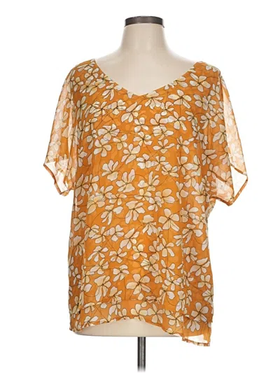 Pre-owned Cabi Short Sleeve Blouse In Orange
