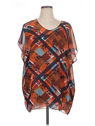 Pre-owned Cabi Short Sleeve Blouse In Orange