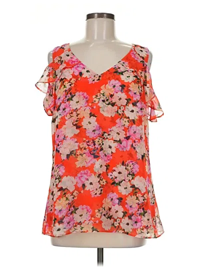 Pre-owned Cabi Short Sleeve Blouse In Orange